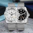 SAN MARTIN SN0135-G GMT Automatic Enamel Dial Date Display Sapphire 39mm Watch