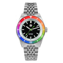 SAN MARTIN SN0116-G-B1 Automatic Date Disp. Rainbow Bezel Sapphire 39.5mm Watch