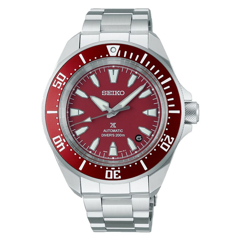 SEIKO Prospex Sea Samurai SRPL11K1 Automatic Red Dial Date Display Diver Watch