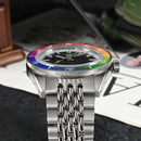 SAN MARTIN SN0116-G-B1 Automatic Date Disp. Rainbow Bezel Sapphire 39.5mm Watch