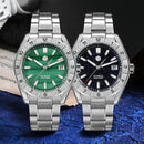 SAN MARTIN SN0130-G-B Automatic Gemstone Dial Sapphire Stainless Steel Men Watch