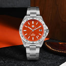 SAN MARTIN SN0129-G-B1 GMT Automatic Red Agate/Green Jade Stone Dial 39mm Watch