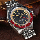 SAN MARTIN SN0116-G V6 GMT Automatic Date Dis Stainless Steel 39.5mm Retro Watch