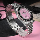 SAN MARTIN SN0128-G4 Automatic Pink BB Dial Sapphire 40mm 200M Men's Diver Watch