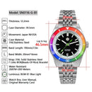 SAN MARTIN SN0116-G-B1 Automatic Date Disp. Rainbow Bezel Sapphire 39.5mm Watch