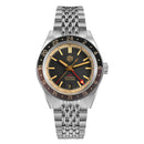 SAN MARTIN SN0116-G V6 GMT Automatic Date Dis Stainless Steel 39.5mm Retro Watch