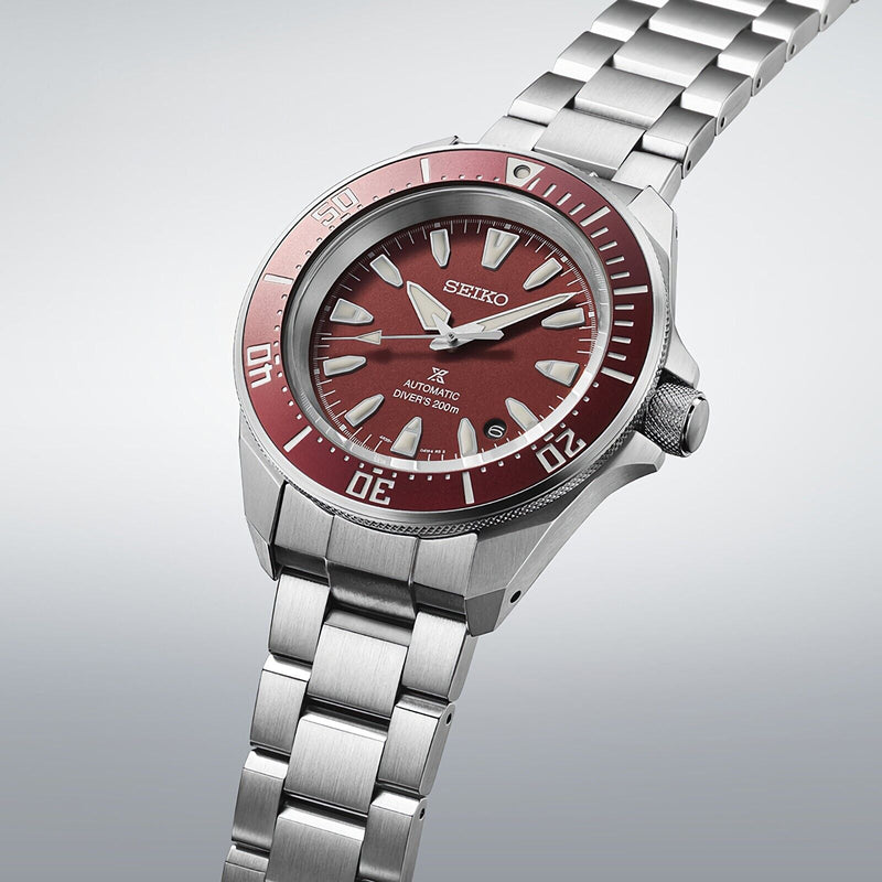 SEIKO Prospex Sea Samurai SRPL11K1 Automatic Red Dial Date Display Diver Watch