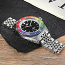 SAN MARTIN SN0116-G-B1 Automatic Date Disp. Rainbow Bezel Sapphire 39.5mm Watch