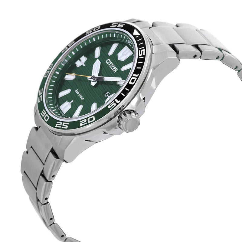 CITIZEN Eco-Drive AW1526-89X Green Dial Date Display Stainless Steel 10ATM Watch