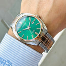CITIZEN BI5104-57Z Green Dial Date Display Two-Tone Stainless Steel Quartz Watch