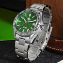 SAN MARTIN SN0129-G-B1 GMT Automatic Red Agate/Green Jade Stone Dial 39mm Watch