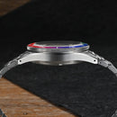 SAN MARTIN SN0116-G-B1 Automatic Date Disp. Rainbow Bezel Sapphire 39.5mm Watch