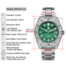 SAN MARTIN SN0130-G-B Automatic Gemstone Dial Sapphire Stainless Steel Men Watch