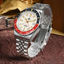 SAN MARTIN SN0005-G-B1 GMT Automatic Stainless Steel 40mm 20ATM Men Diver Watch