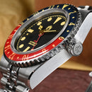 SAN MARTIN SN0005-G-B1 GMT Automatic Stainless Steel 40mm 20ATM Men Diver Watch