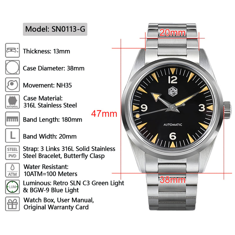 SAN MARTIN SN0113-G  機械錶