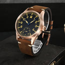 SAN MARTIN SN0117-Q Automatic CuSn8 Bronze Case 41 mm 10 ATM Men's Pilot Watch