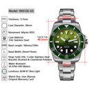 SAN MARTIN SN0126-GS Miyota 90S5 Automatic Enamel 3D Wave Dial 38mm 200M Watch