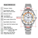 SAN MARTIN SN0129-G-D Automatic Enamel Dial Date Display 39mm 200M Diver Watch