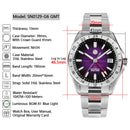 SAN MARTIN SN0129-G6 GMT Automatic Gradient Desert Dial 39mm 100M Men's Watch