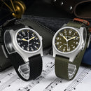 SAN MARTIN SN0137-G Automatic Bead Blasted Case 38mm 10ATM Military Pilot Watch