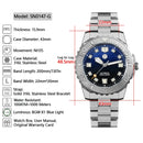 SAN MARTIN SN0147-G Automatic Blue Sea Wave Dial Sapphire Glass 43mm 1000M Watch
