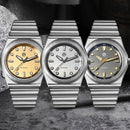 SAN MARTIN SN0149-G Miyota 90S5 SS Brushed Dial 40mm Integrated Bracelet Watch