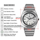 SAN MARTIN SN0149-G Miyota 90S5 SS Brushed Dial 40mm Integrated Bracelet Watch