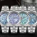 SAN MARTIN SN0149-GB Miyota 90S5 Spliced MOP Dial 40mm Integrated Bracelet Watch