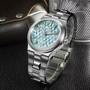 SAN MARTIN SN0149-GB Miyota 90S5 Spliced MOP Dial 40mm Integrated Bracelet Watch