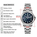 SAN MARTIN SN0150 Automatic Guilloche MOP Dial Date Display 39mm Men Gada Watch