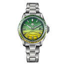 SAN MARTIN SN0150 Automatic MOP Dial Gemstone Bezel Date Display 39mm Men Watch
