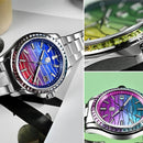 SAN MARTIN SN0150 Automatic MOP Dial Gemstone Bezel Date Display 39mm Men Watch