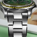 SAN MARTIN SN0150 Automatic MOP Dial Gemstone Bezel Date Display 39mm Men Watch