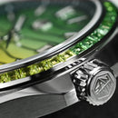 SAN MARTIN SN0150 Automatic MOP Dial Gemstone Bezel Date Display 39mm Men Watch