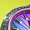 SAN MARTIN SN0150 Automatic MOP Dial Gemstone Bezel Date Display 39mm Men Watch