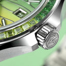 SAN MARTIN SN0150 Automatic MOP Dial Gemstone Bezel Date Display 39mm Men Watch