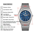 預訂 SAN MARTIN SN0152-G Miyota 90S5 Waffle Dial 39mm 10ATM Integrated Bracelet Watch
