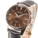 Seiko Presage Sharp Edged Series SPB170J1 Rose Gold Tone Case Brown Dial Watch