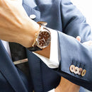 Seiko Presage Sharp Edged Series SPB170J1 Rose Gold Tone Case Brown Dial Watch