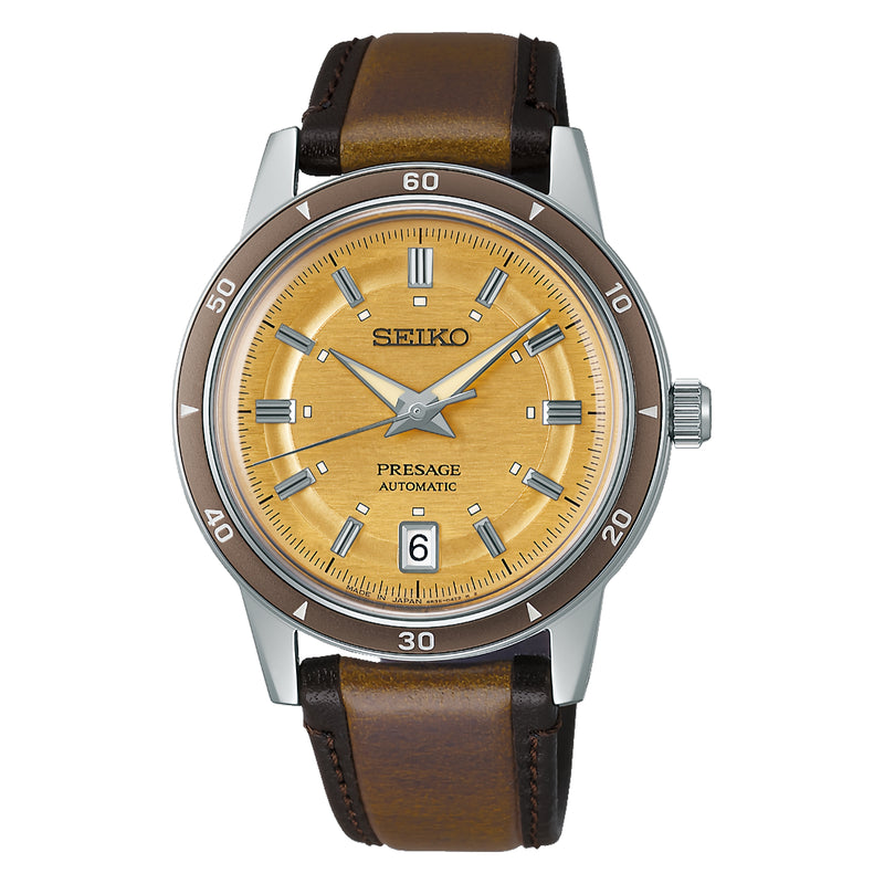 SEIKO Presage Style 60’s SRPL75J1 Automatic Yellow Dial Date Display Watch