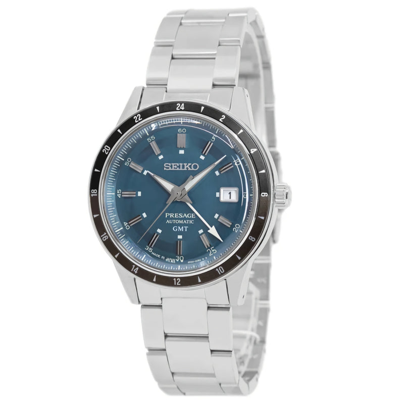 Seiko Presage Style 60’s SSK009J1 Automatic GMT Blue and Gray Dial Watch JAPAN