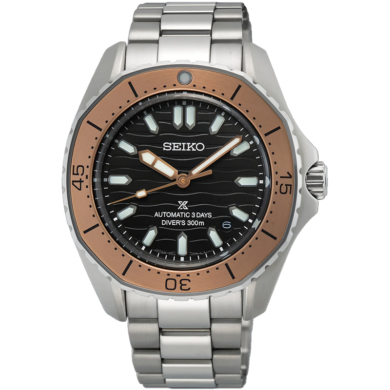 SEIKO Prospex SPB485J1 Automatic Brown Dial Date Display Octagonal Bezel Watch
