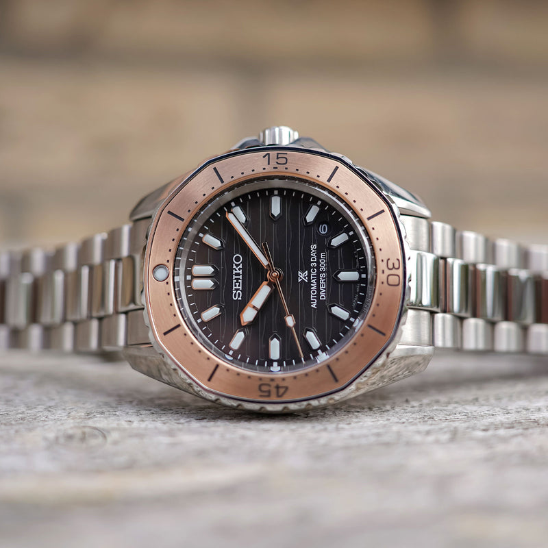 SEIKO Prospex SPB485J1 Automatic Brown Dial Date Display Octagonal Bezel Watch