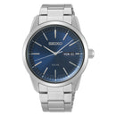SEIKO Solar SNE525P1 Blue Dial Day & Date Display Stainless Steel 100M Men Watch