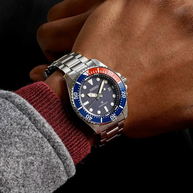 SEIKO Prospex SNE595P1 Solar Blue Dial Date Display Stainless Steel Diver Watch