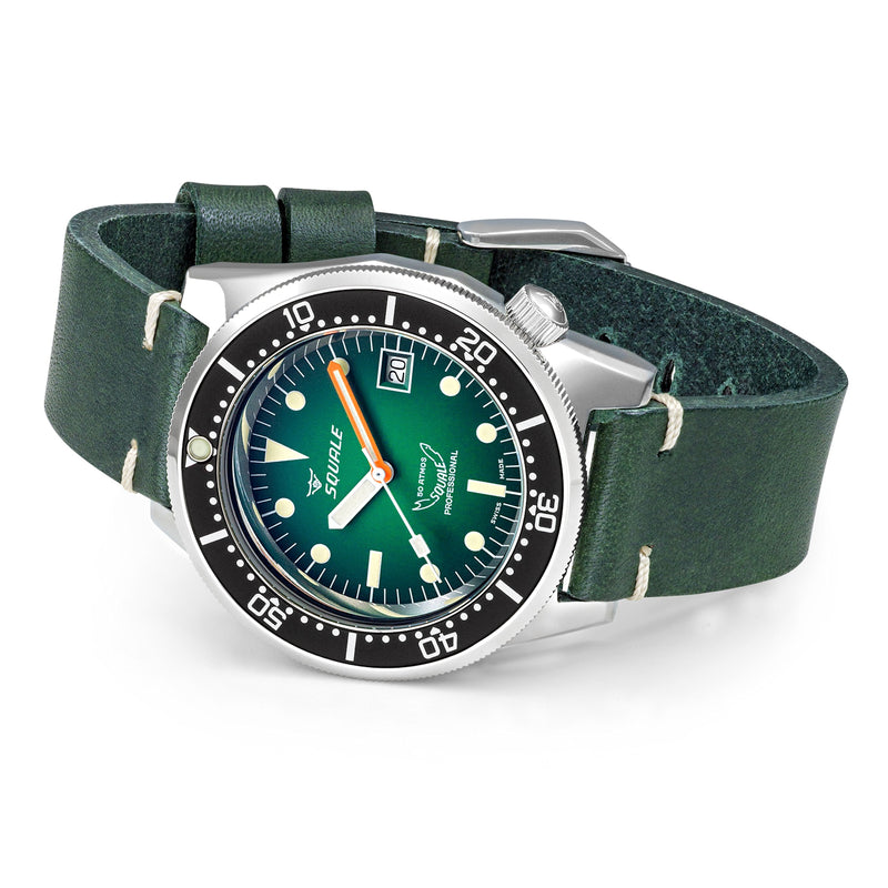 SQUALE 1521 Green Ray 1521PROFGR.PVE 500米防水 瑞士製造 潛水錶