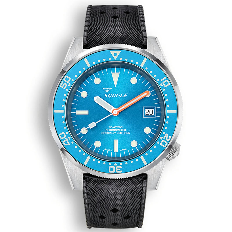 SQUALE 鯊魚仔  1521COSOCN.HT Blue Dial Stainless Steel 500米防水 COSC 潛水錶 瑞士製造