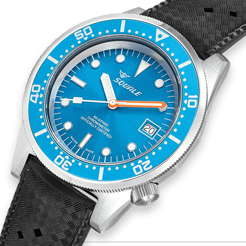 SQUALE 鯊魚仔  1521COSOCN.HT Blue Dial Stainless Steel 500米防水 COSC 潛水錶 瑞士製造