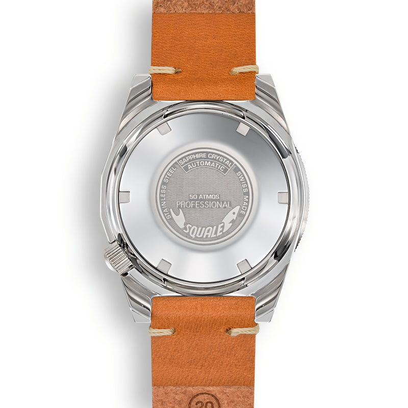 SQUALE 鯊魚仔 Ocean Leather 1521OCN.PC 光身錶殼 Blue Dial 500米防水 瑞士製造 潛水錶